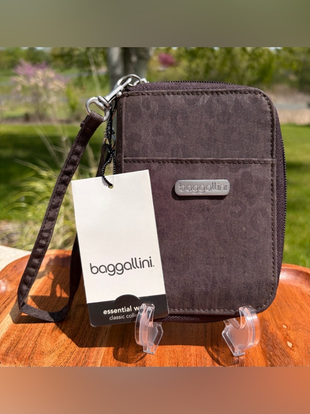 Baggallini Essential Wallet Charcoal Gray Cheetah Print NWT - Picture 8 of 8